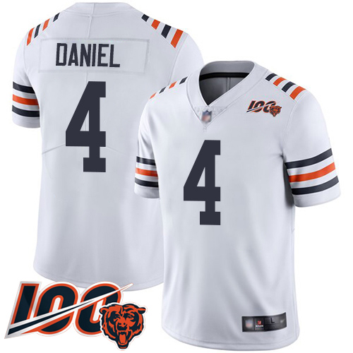 Chicago Bears Limited White Men Chase Daniel Jersey NFL Football #4 100th Season->youth nfl jersey->Youth Jersey